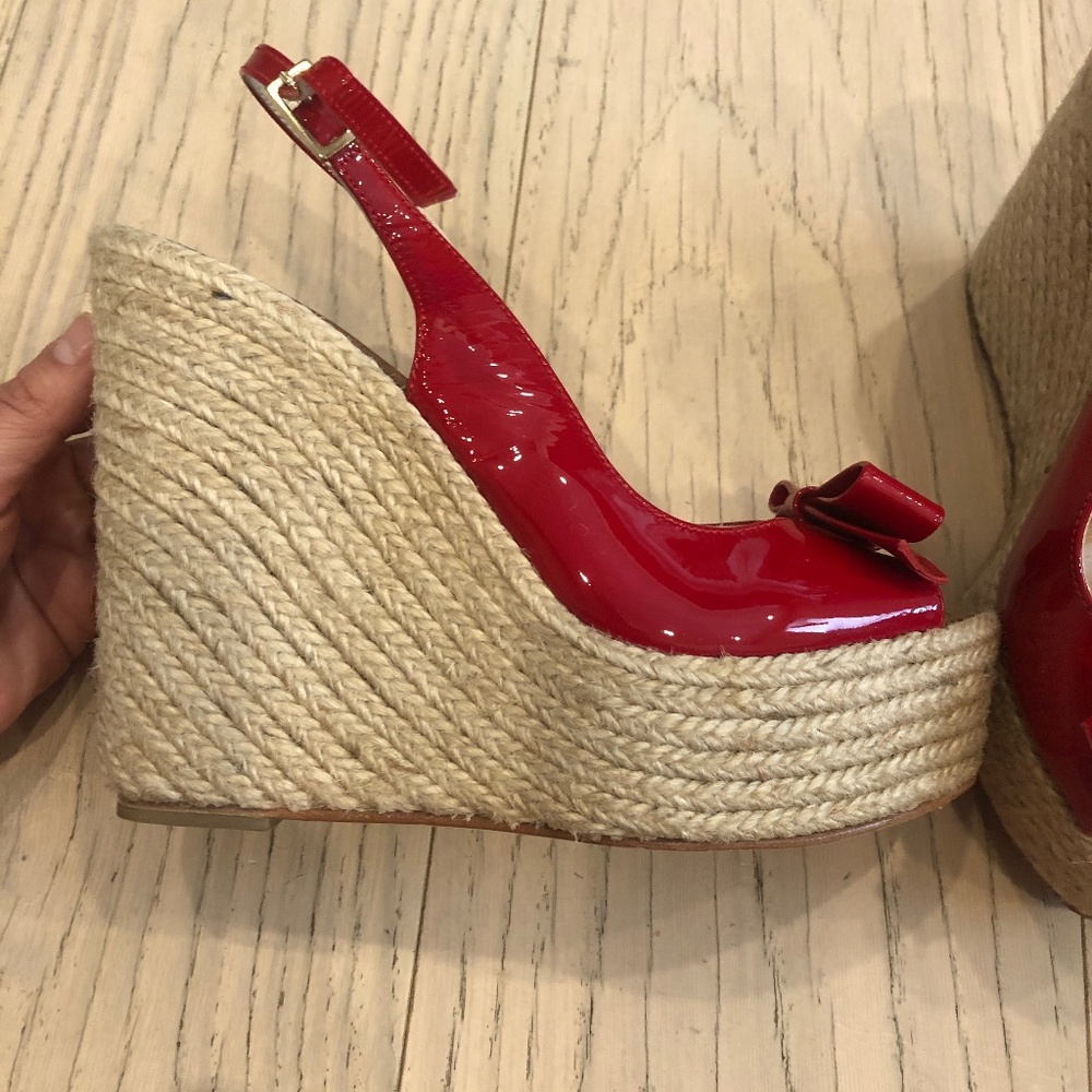 Kate spade red wedges